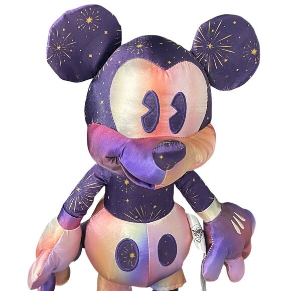 Disney 50th Anniversary Mickey Mouse Plush 14.5" Fireworks Metallic Satin Magic - Picture 9 of 9